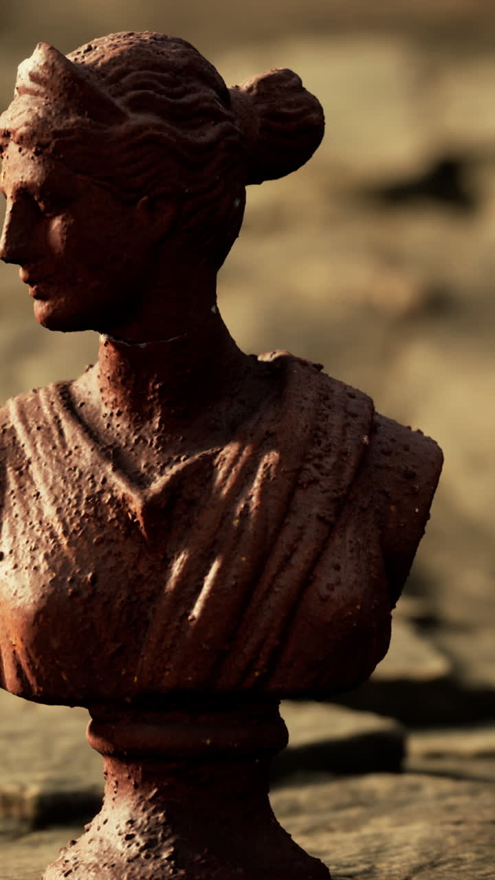 Busto antico in bronzo di una donna