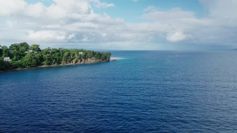 revealing aerial of cayo levantado beach island, dominican republic