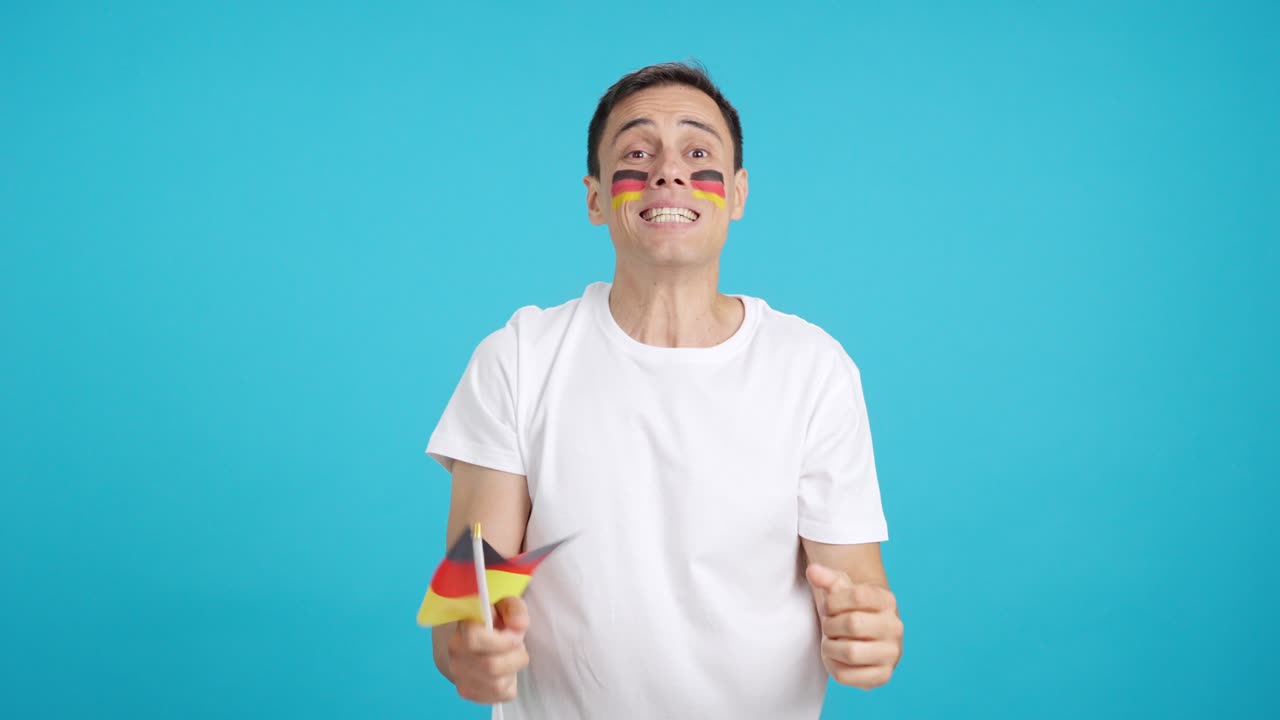 German supporter during an exciting march that is ultimately lost