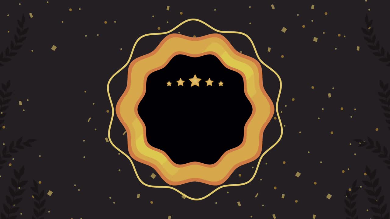 golden frame with stars animation
