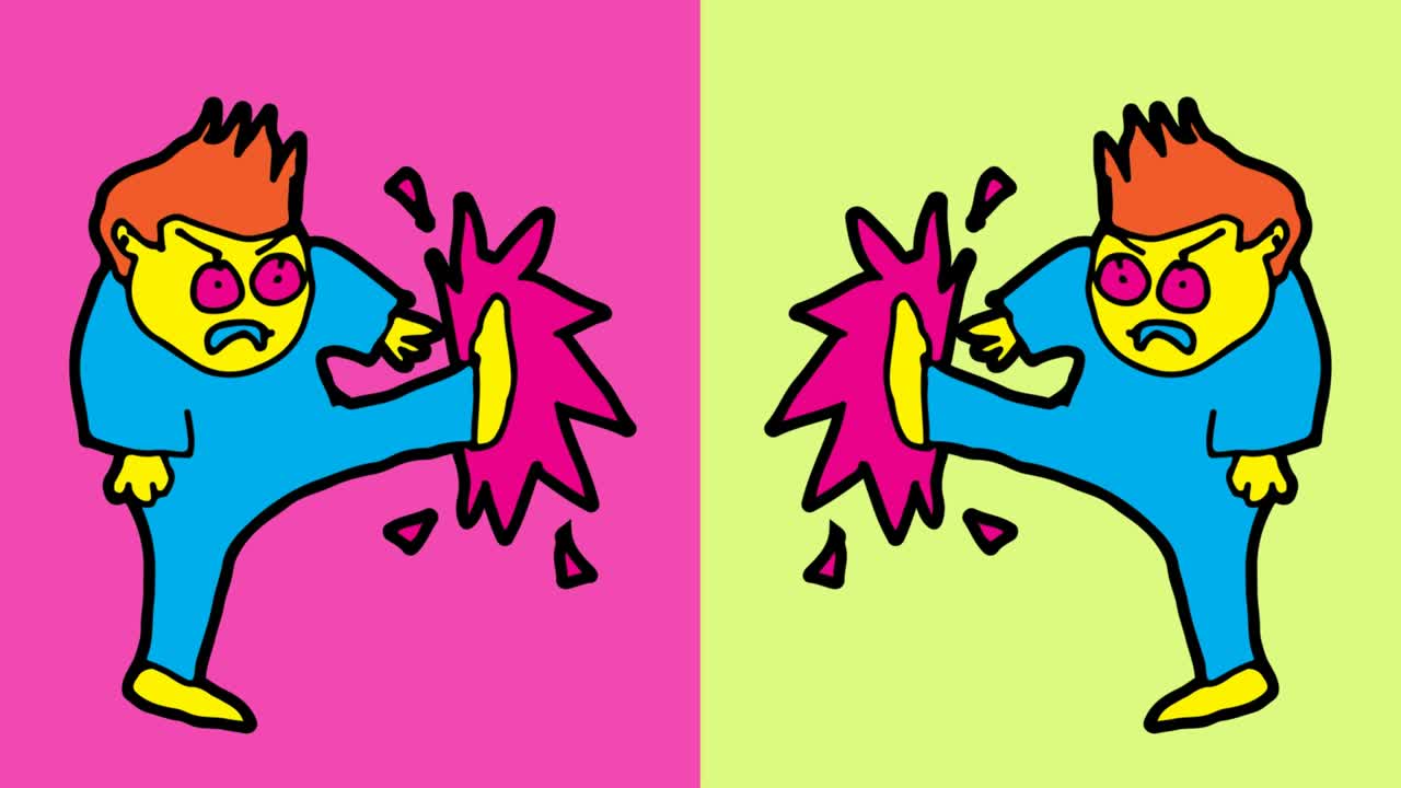 kids drawing pop art seamless background with theme of kick