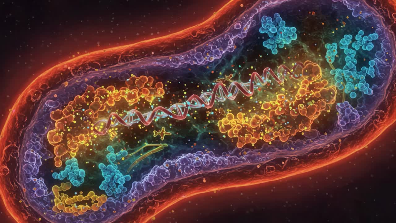 Exploring Cellular Dynamics: A Close-Up Look at the Intricate Interactions Within a Vibrant Cell Membrane, Showcasing Colorful Molecular Structures and Genetic Material