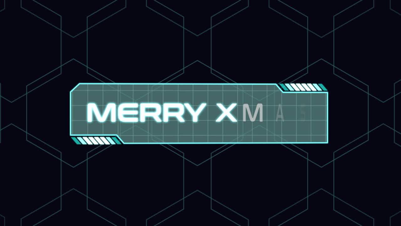 Merry XMAS with HUD elements and neon grid