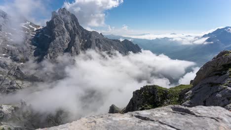 amazing scenery of rocky mountains and cloudscape - timelapse shot