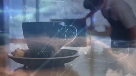 animación de redes de conexiones a través del café
