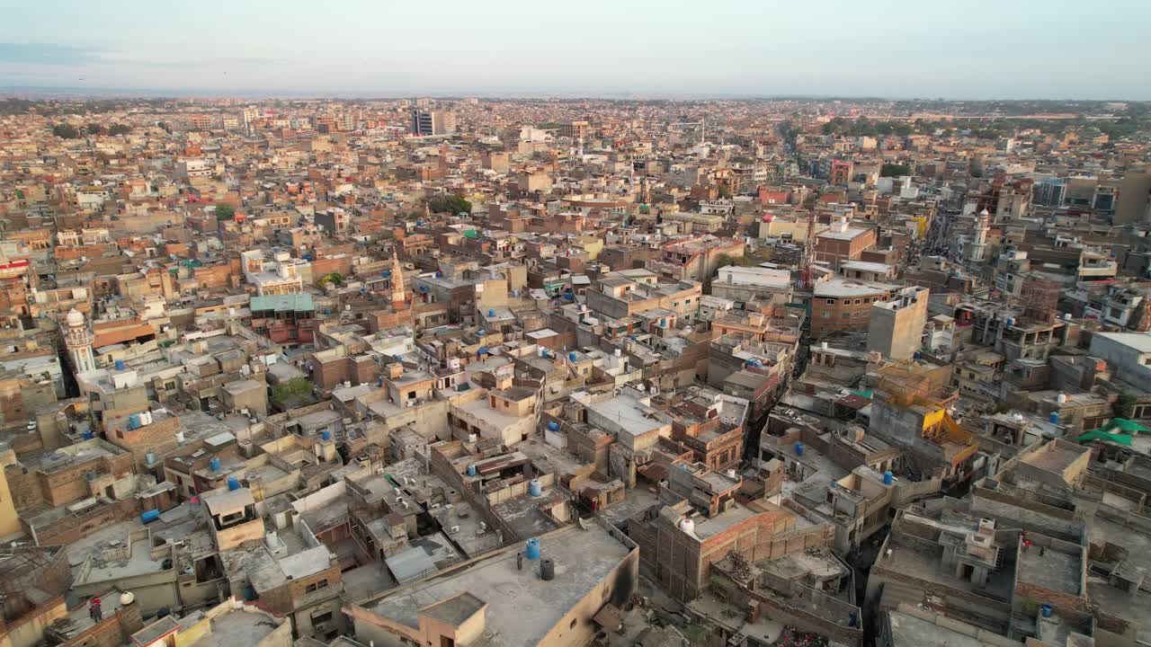 High Angle Aerial View of Rawalpindi (Pindi) in Rush Hour, District, Punjab
