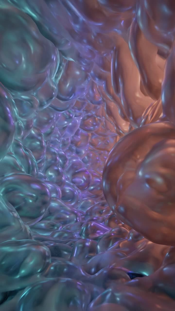 Iridescent Fluid Organic Tunnel