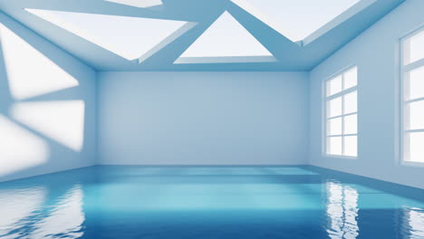 empty room with water inside, 3d rendering.