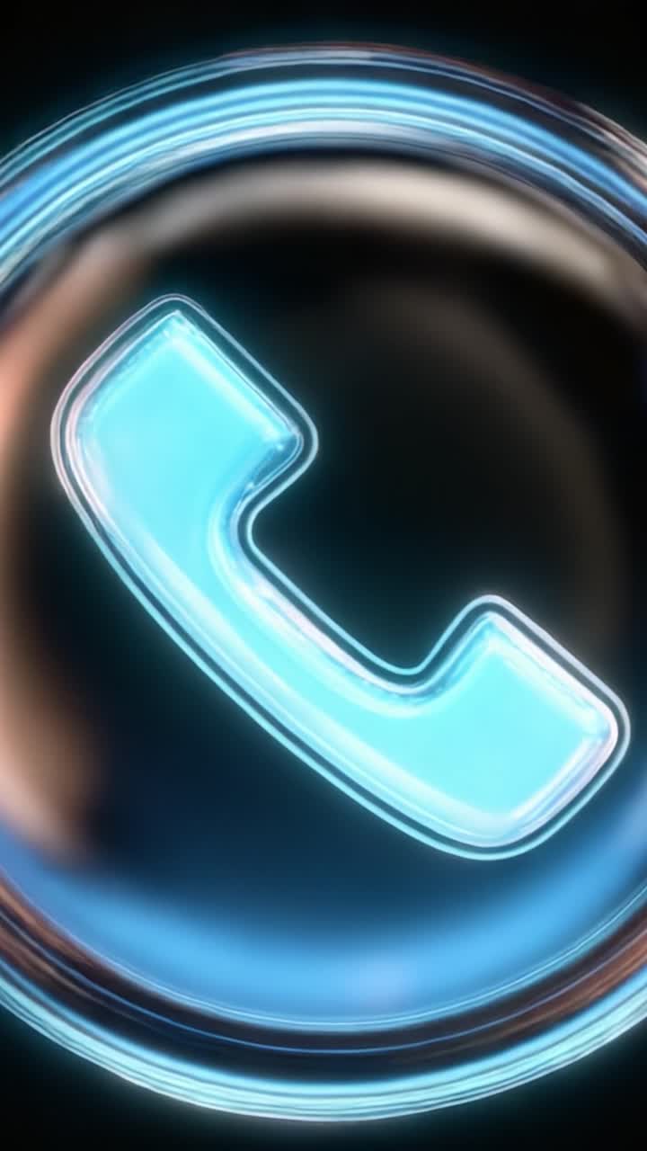 Close-Up Frames of a Glossy Telephone Icon Emphasizing Modern Communication in a Vibrant, Dynamic Background Set Against a Sleek Design
