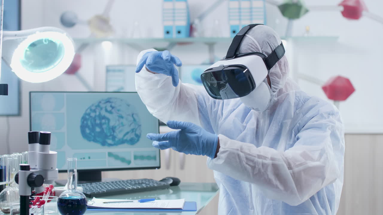 Scientist Using VR in a Lab