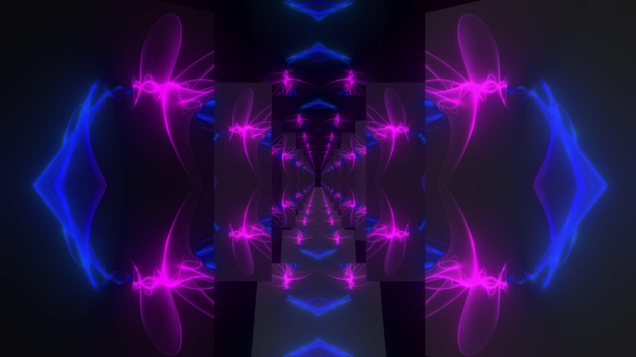 Abstract Neon Geometric Tunnel Visuals