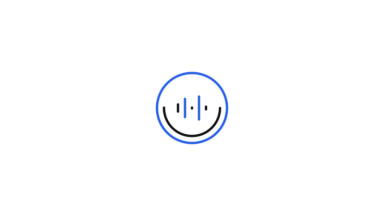 Minimalistisches animiertes Audio-Wellenform-Symbol auf weißem Hintergrund.