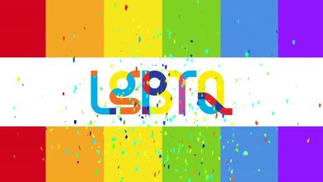 animación de confeti sobre lgbtq en la bandera del arco iris