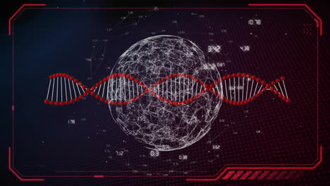 Animación-De-Cadena-De-ADN-Con-Procesamiento-De-Datos-Y-Globo-Terráqueo.