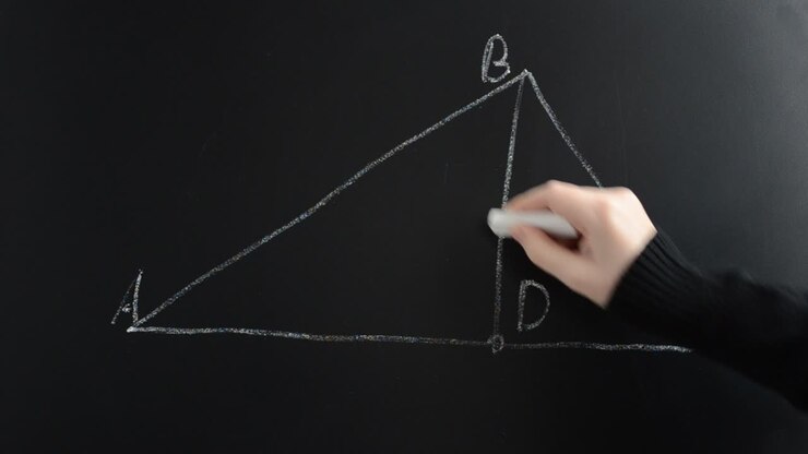 Formula of the area of a triangle. We write a mathematical formula