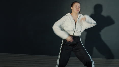 teenager dancing in a studio