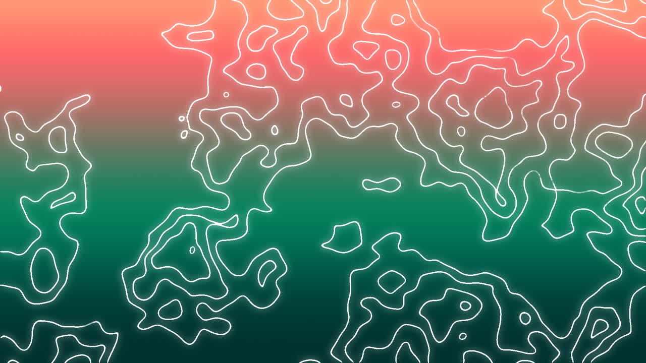 senderos blancos sobre un fondo verde y naranja