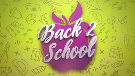 back 2 school with school icons on apple