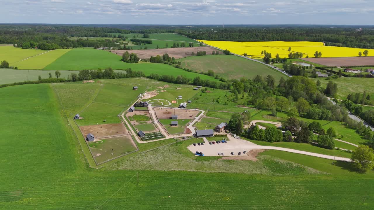 Aerial View Of A Zoo Park Amidst A Greenery Landscape
