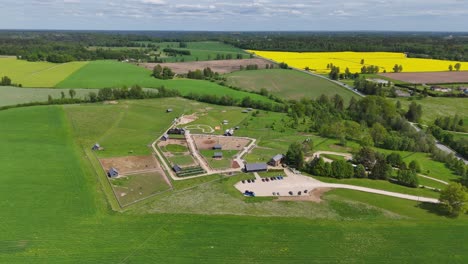 Aerial View Of A Zoo Park Amidst A Greenery Landscape