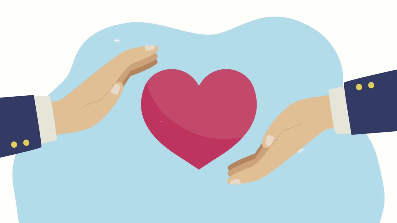 hands protecting heart cardio animation