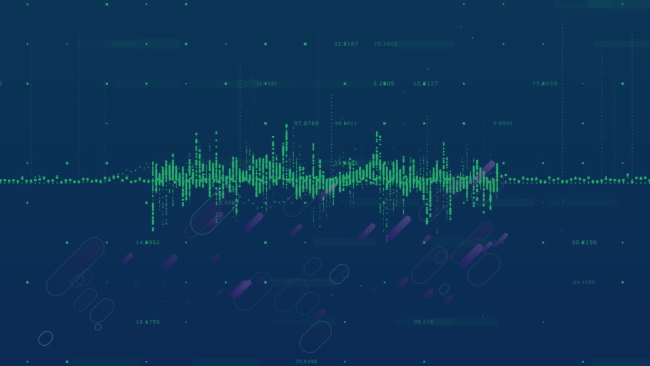 보라색 빛 트레일을 통해 데이터 처리의 애니메이션