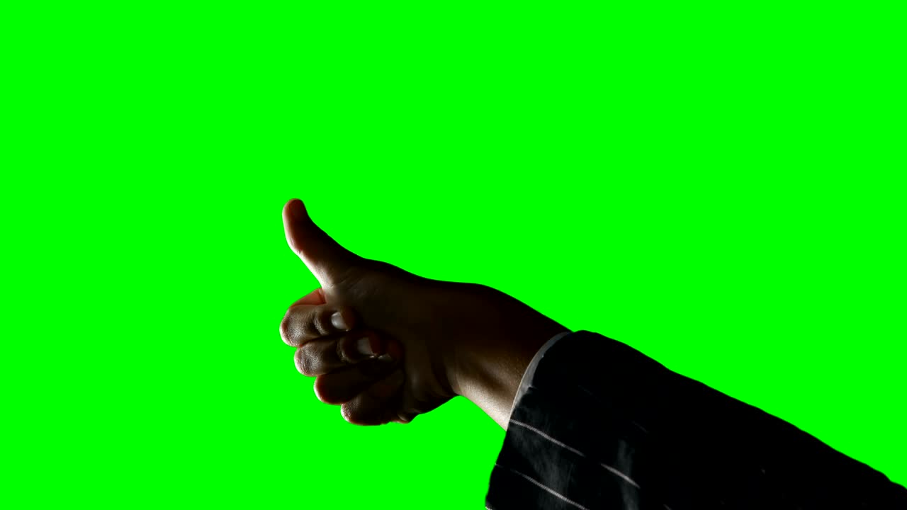 Businesswoman pretending to use an invisible screen