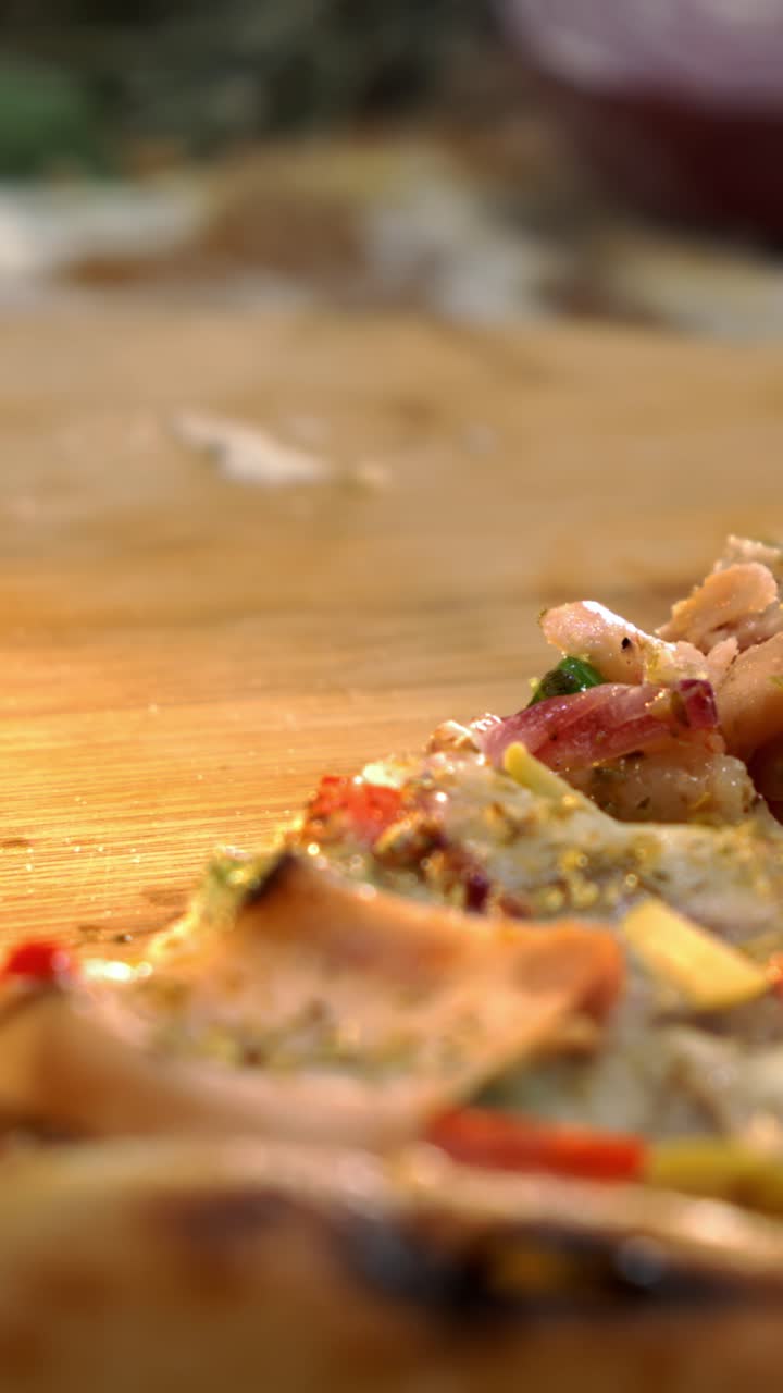 Close-up of a Slice of Pizza