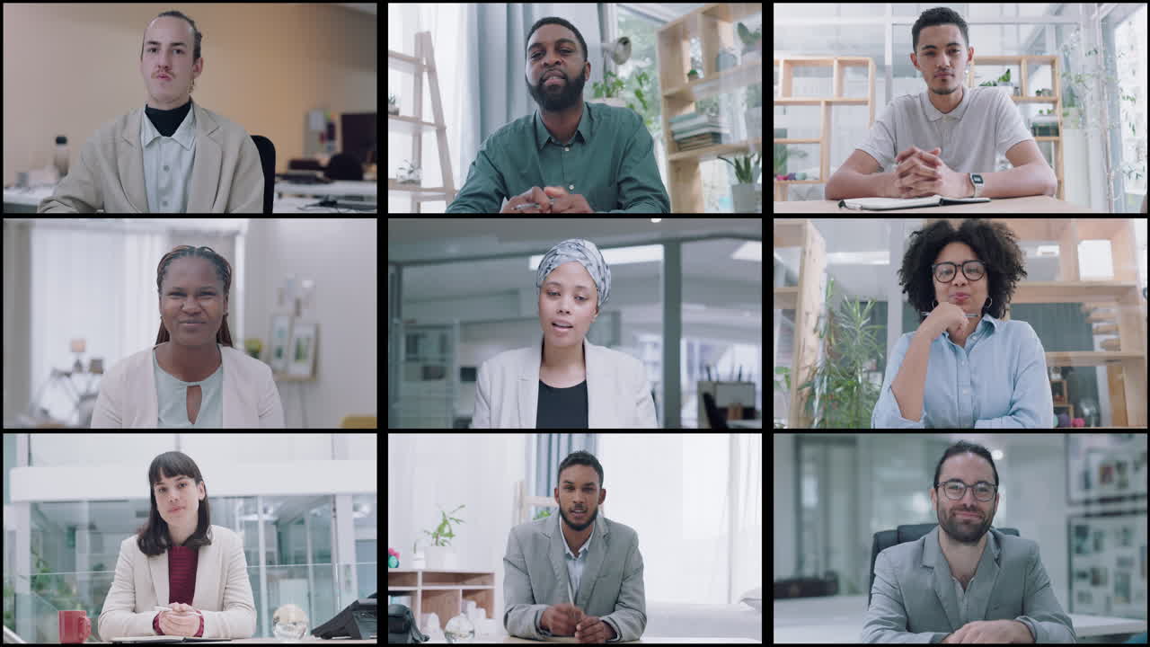 Video call collage, conference meeting