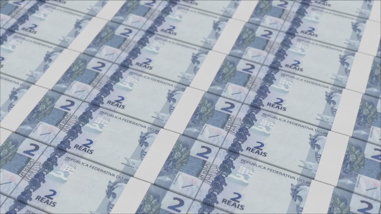 2 billetes reales brasileños impresos por una imprenta de dinero