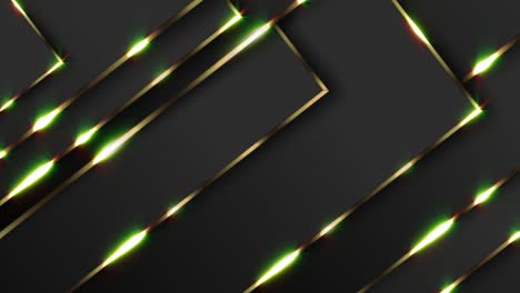 abstract geometric background with gold lines and green illumination