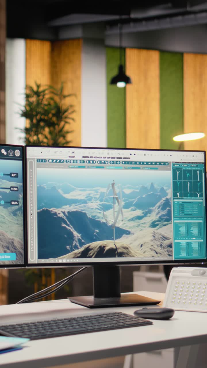 Futuristic vertical wind turbine CAD design used for green energy research