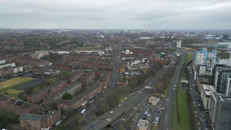 glasgow west end thornwood area, aerial view