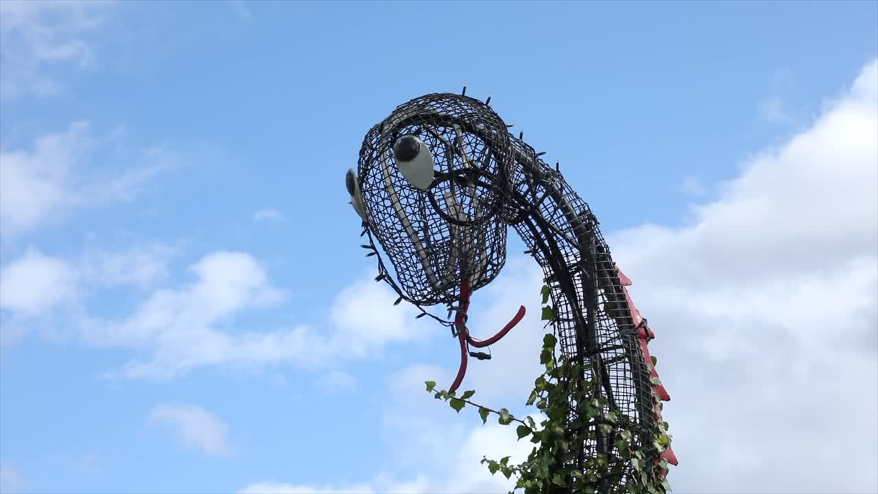 modelo del monstruo del lago ness en fort augustus, primer plano