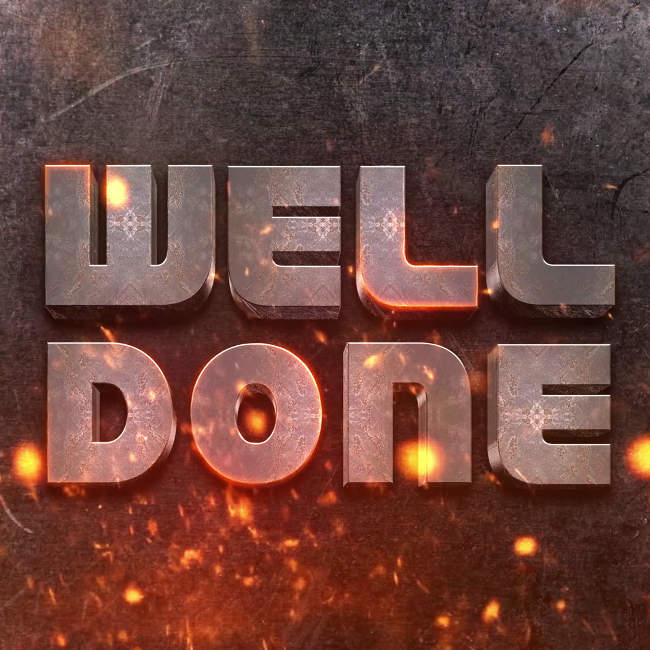 Well Done - Metal Text Graphic