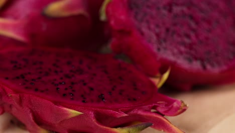 detailed view of sliced dragon fruit