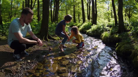 family fun in the forest creek
