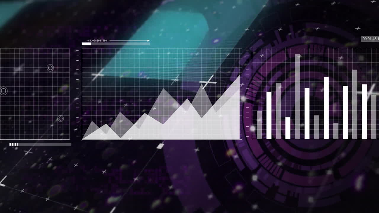 animación del procesamiento de datos digitales a través del escaneo de alcance