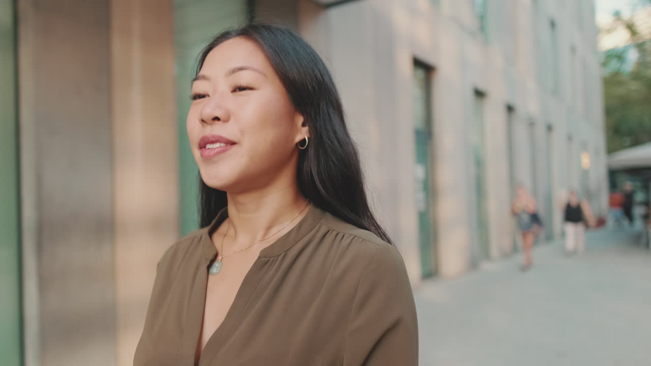 Portrait of an Asian woman on the street