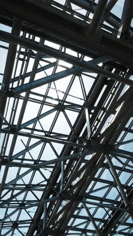 abstract view of a metal structure and sky