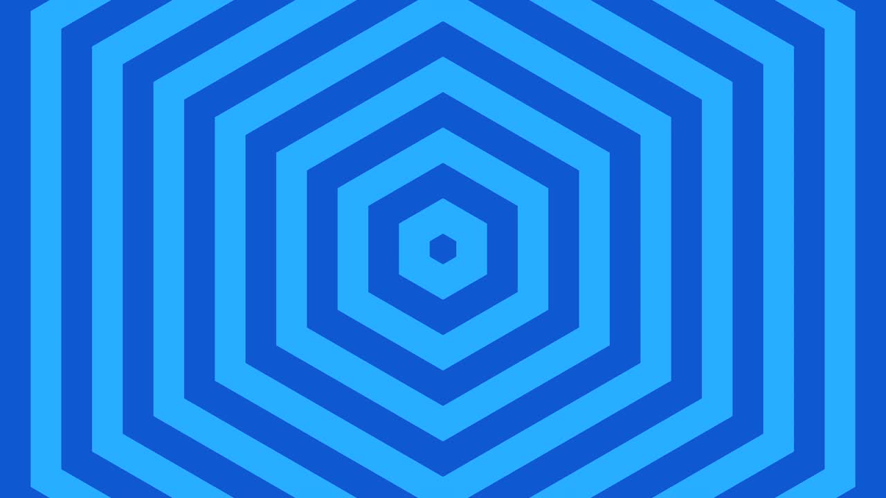 hypnotic slowly expanding hexagons Loop blue