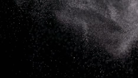 검은 바탕에 분리 된 파우더