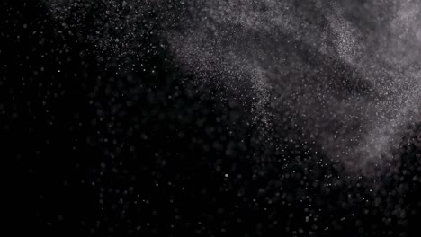 powder isolated on black background