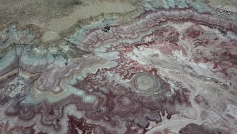 planet mars landscape on earth, aerial view on strange rocky relief in utah desert, sandstone hills and canyon