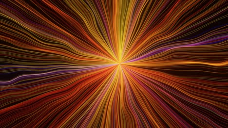 los rayos del sol como ondas se mueven en bucle, fondo abstracto. renderización 3d futurista.