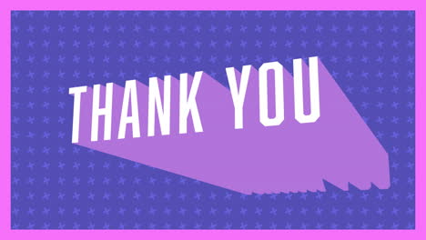 animation vintage video game screen with words thank you written