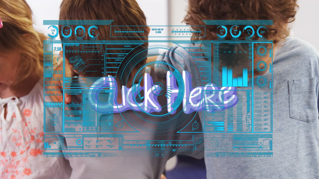 animación de texto y procesamiento de datos sobre diversos escolares