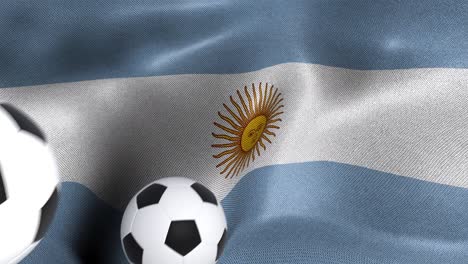 flag of argentina with soccer balls