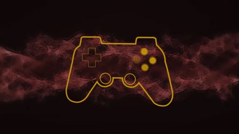 Animation-of-gaming-pad-on-black-background