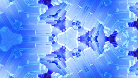 animación en bucle liso de 3d abstracto forma mate suave como flor o mandala, estructura simétrica de material de terciopelo púrpura azul intercalado con pañuelos, cambia de forma suavemente cíclica. gradiente